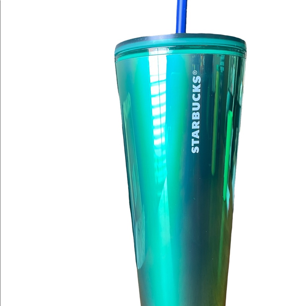 Starbucks Summer 2022 Metallic Green Tumbler - Picture 2 of 4